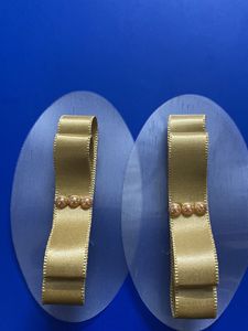 Ribbon How Hair Clip In Golden Colour
