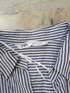 Striped Button-Down Shirt with Pockets