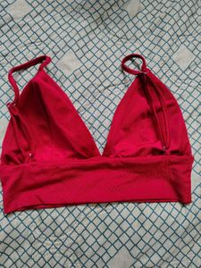 Red V-Neck Bralette