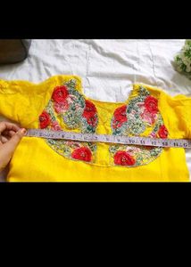 Yellow Embroidered Ethnic Gown