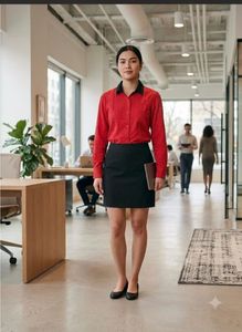Chic Red Business Attire Shirt