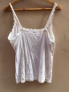 White Lace Trim Cami Top