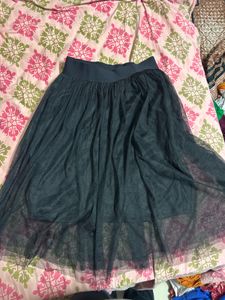 Chic Dark Grey Tulle Skirt