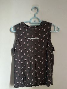 Grey Floral Tank Top with "Life is a Journey"