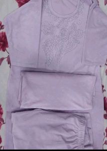 Elegant Lavender Kurta Set