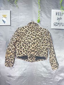 ZARA Leopard Print Moto Jacket