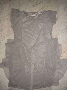 Chic Grey Ruffle Dress