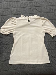 Vintage Ruffled Cream Top