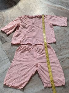 Pink Cotton Kurta Set