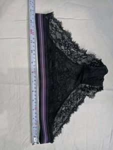 💛 Sheer Black Lace Thong Panty