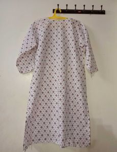 White &amp; Maroon Kurta Set with Dupatta