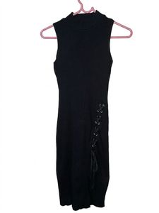 Sleeveless Black Lace-Up Dress