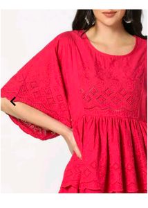 New Fusion Pink Embroidered Top