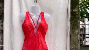I. Red Cut-Out Mini Dress