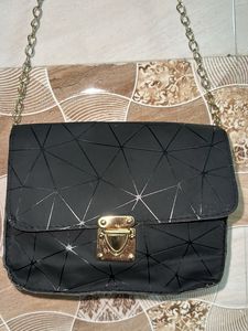 Chic Black Geometric Shoulder Bag