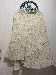 Chic Floral Print Asymmetrical Skirt