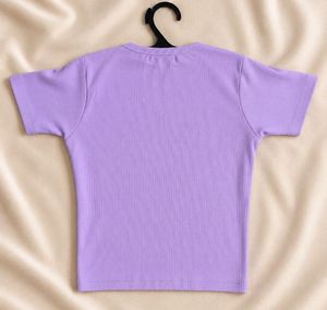 Lavender V-Neck Crop Top