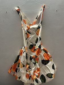 Chic Orange Print Mini Dress