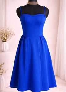 Elegant Royal Blue Midi Dress