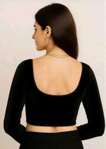 Black Velvet Full Sleeve Stretchable Blouse 💫