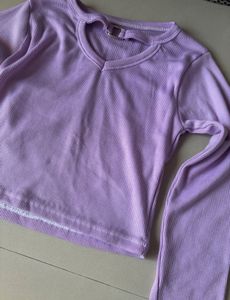 Lavender Cutout Long Sleeve Top