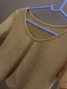 Yellow Textured Cropped Top No Damage