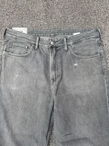 Gray Wash Wide Leg Jeans
