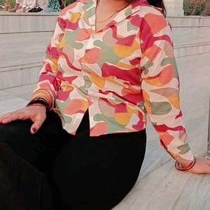 Vibrant Abstract Print Top