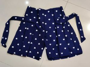 Cute Heart Print Wide Leg Pants