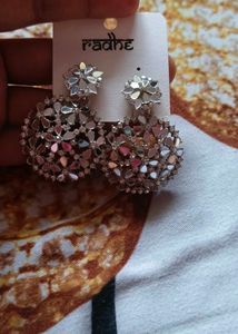 mirror work earing and bangle set ( 4 piece)
