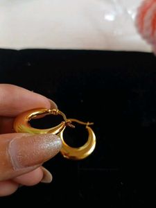 Elegant Gold  Stainless Steel Hoop Earrings