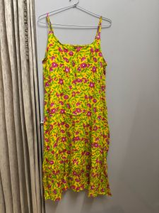 Floral Print Yellow Sundress