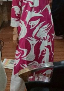 pink kurti with white pant