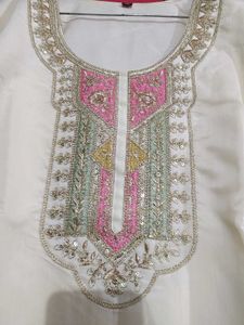 Cream Kurta with Embroidery