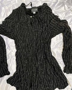 coat jacket Sparkly Black Party Dress