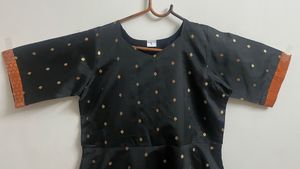 Black Art Silk Long Gown