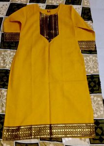 fancy golden / mustard color Kurtis for women's