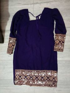 Designer Purple Kurti with Sequins