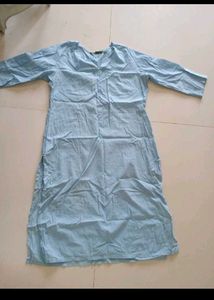 Light Blue Kurta with 3/4 Sleeves