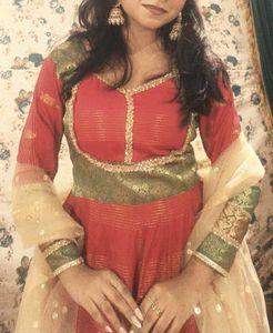 embellished anarkali suit without dupatta