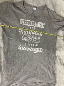 February Girls Imported Grey Graphic T-Shirt