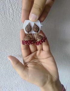 Green Jhumka Earrings