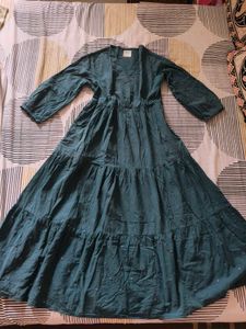 woman bottle green anarkali kurti