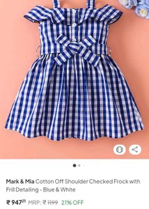 Blue Gingham Cold Shoulder Dress