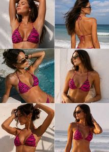 Hot Pink Tiger Print Bikini Top
