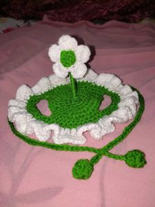 Handmade Crochet Flower hat for cats