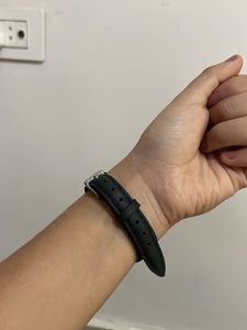Minimalist Silver Dial Watch with Black Strap