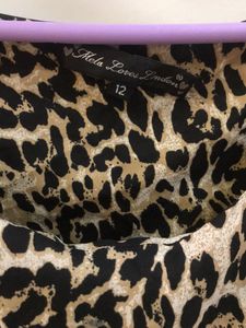Leopard Print Sleeveless Dress For Women