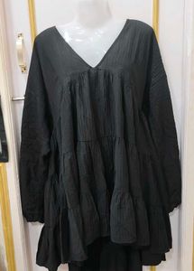 Flowy Black Tiered Maxi Dress