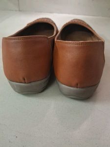 Bata Brown Leather Ballet Flats
